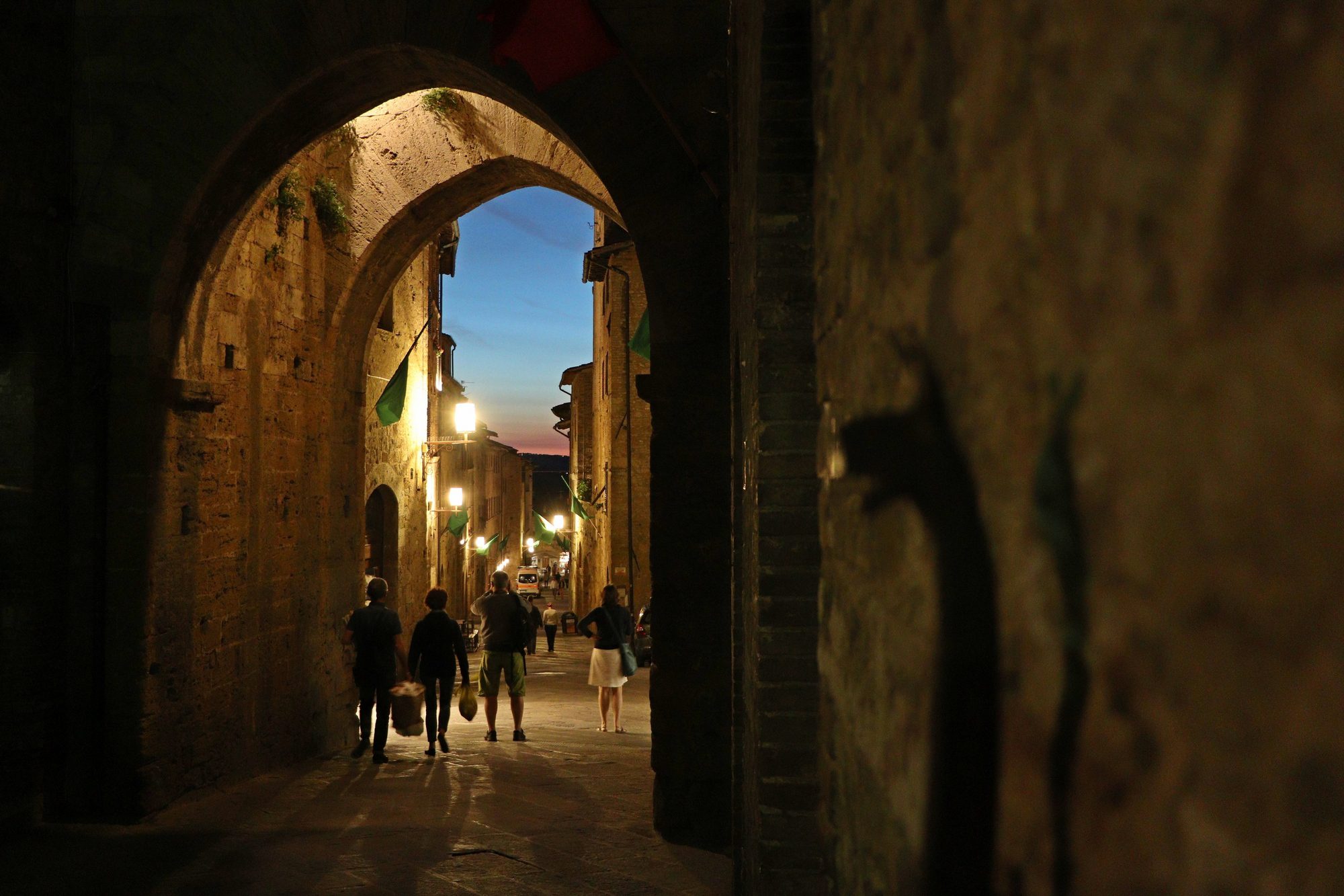 San Gimignano am Abend Toskana Italien