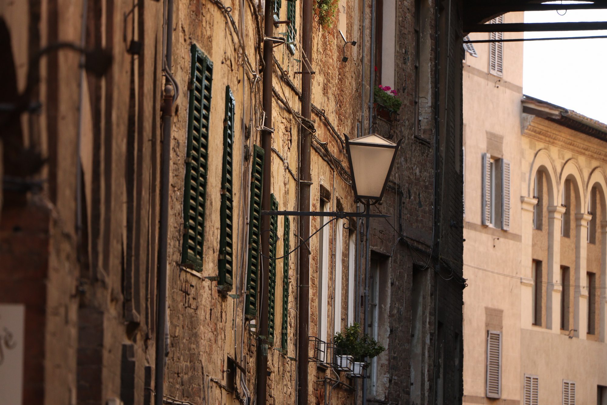Altstadt-Fassade in Siena in der Toskana Italien
