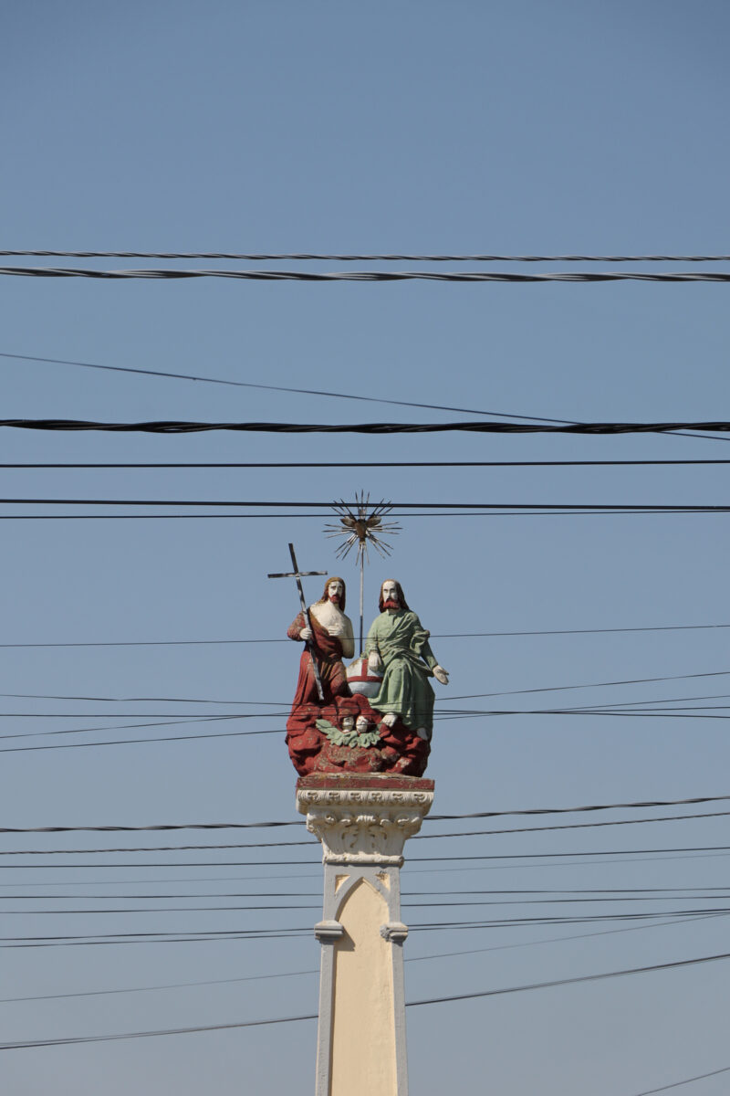 Statue Kreisverkehr Saderlach Banat Rumänien