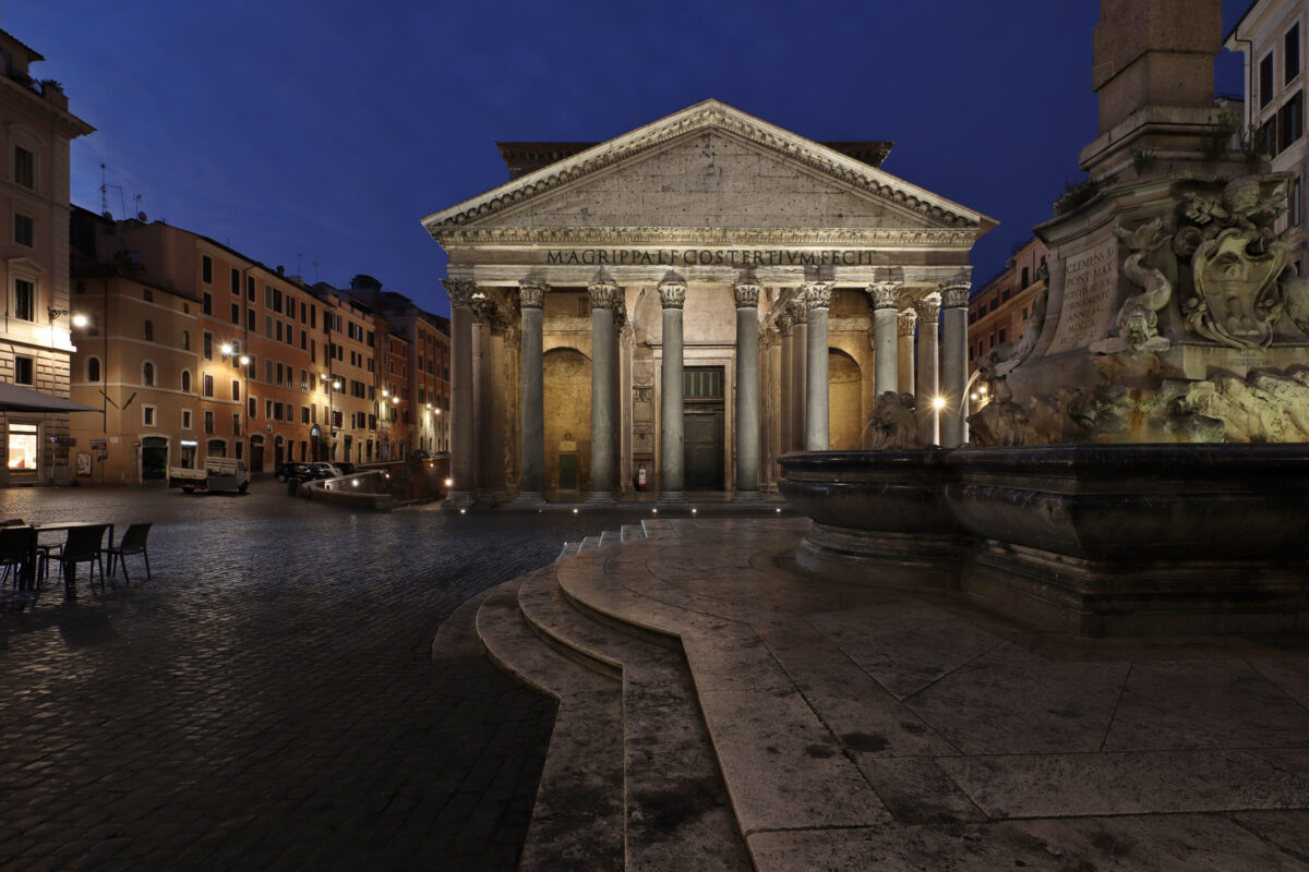 Rom Pantheon am Frühen Morgen Blaue Stunde Reisefotografie Italien