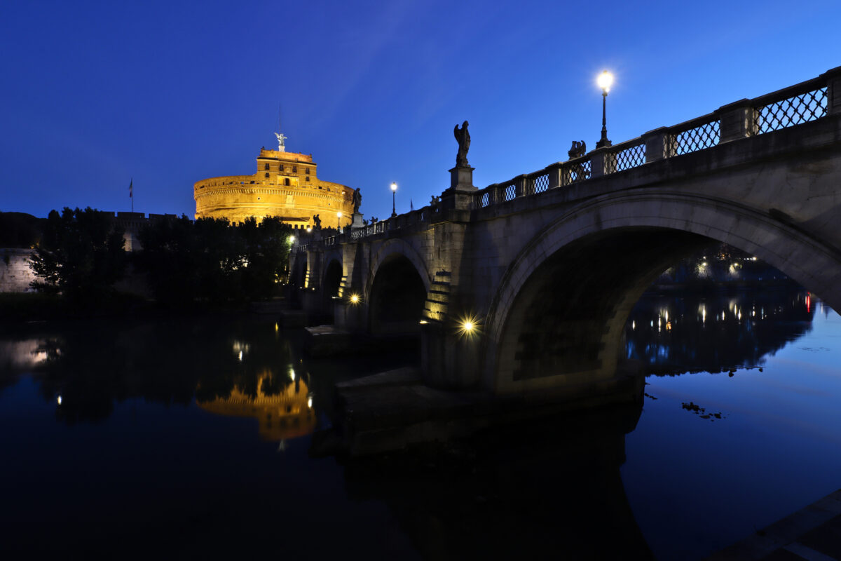 Rom Engelsburg Tiber Blaue Stunde Langzeitbelichtung Reisefotografie Italien