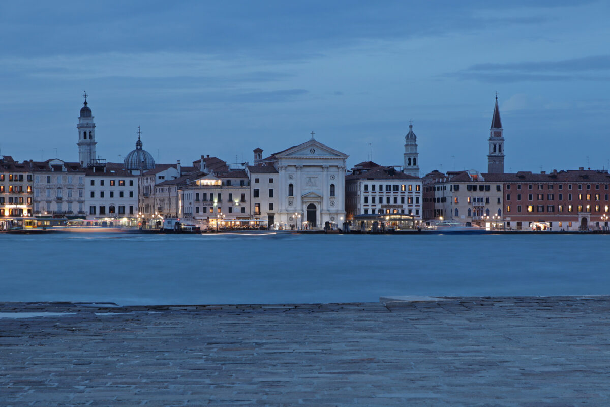 Venedig Ausblick von San Giorgio Maggiore Blaue Stunde Langzeitbelichtung Reisefotografie Italien