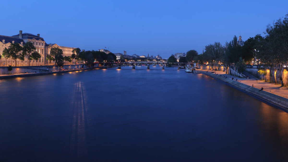 Paris Pont du Carrousel Heure bleue Blue Hour Blaue Stunde Langzeitbelichtung Long exposure Seine Louvre