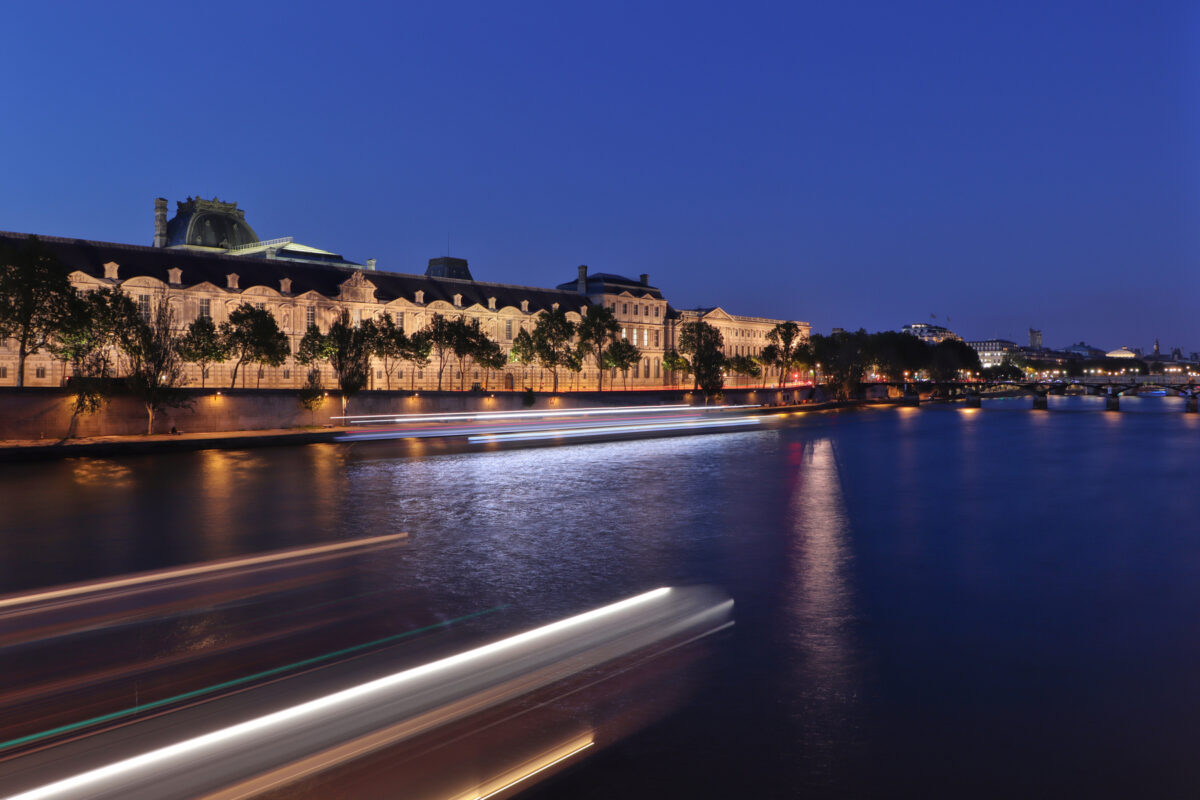 Paris Pont du Carrousel Heure bleue Blue Hour Blaue Stunde Langzeitbelichtung Long exposure Seine Louvre