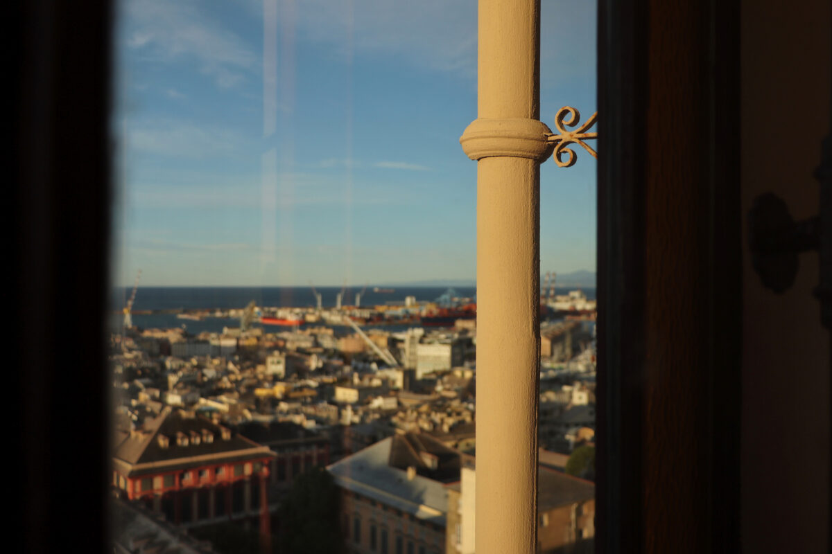 Genua Genova Ascensore di Castelletto Levante Panorama Ausblick Hafen Meer Altstadt Ligurien Italien Reisefotografie