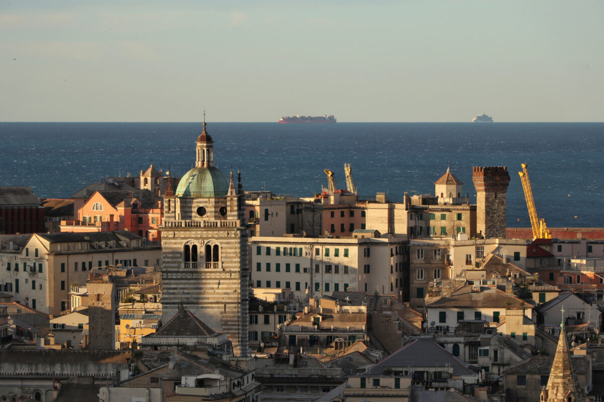 Genua Genova Ascensore di Castelletto Levante Ausblick Meer Altstadt Ligurien Italien Reisefotografie