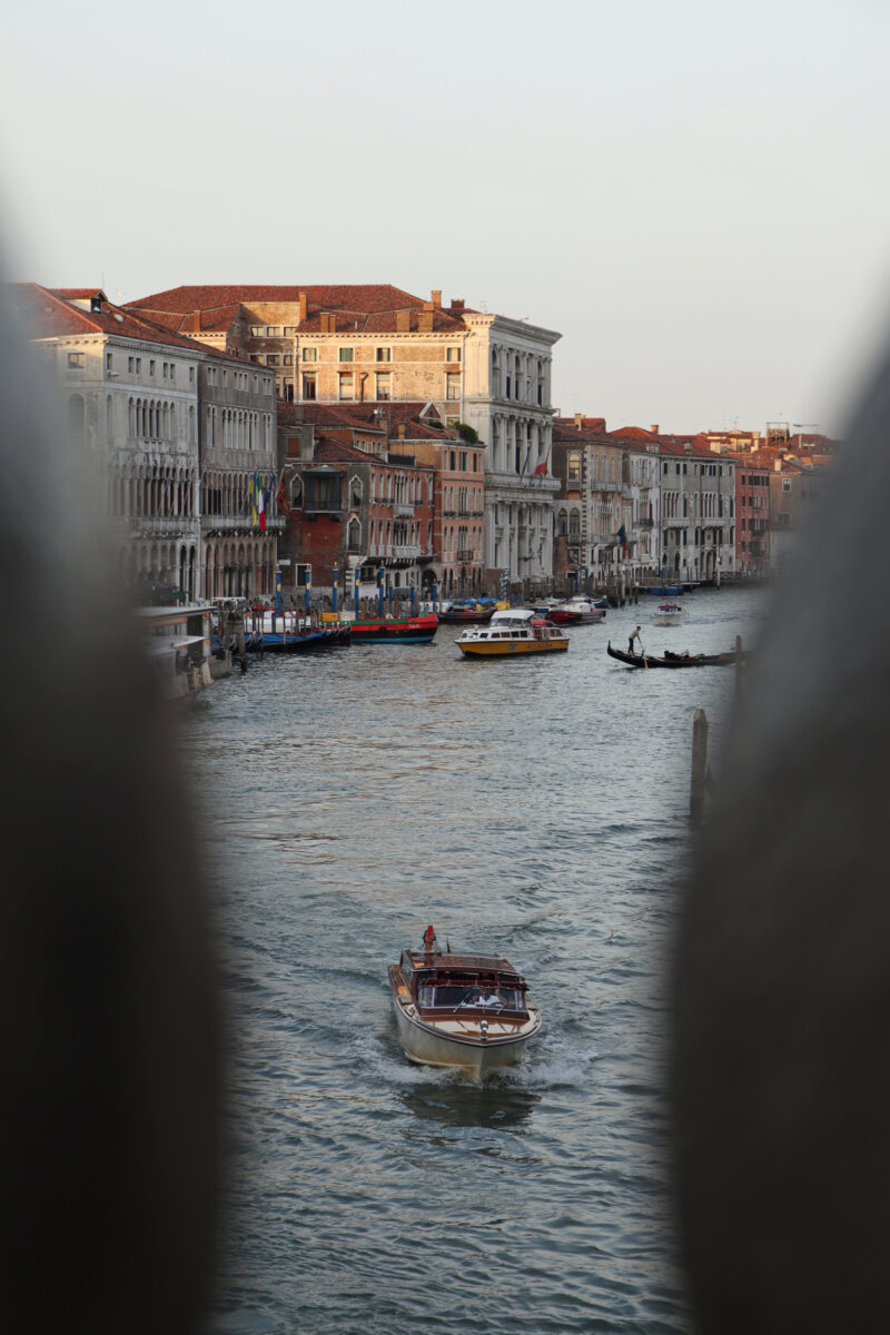 Venedig Venezia Canal Grande Morgens Goldene Stunde Rialtobrücke