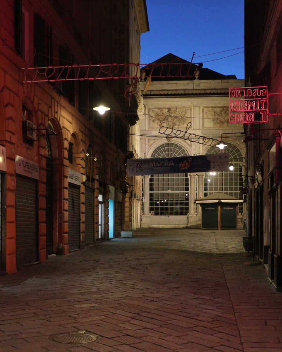 Genova Centro Storico Genua Altstadt Blaue Stunde Morgens Gasse