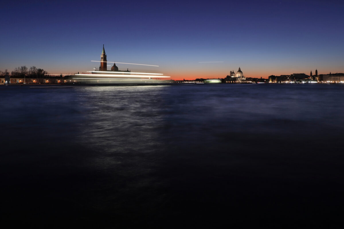 Venezia Venedig Becken von San Marco Sonnenuntergang Blaue Stunde Langzeitbelichtung San Giorgio Maggiore Santa Maria della Salute