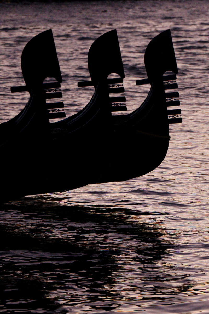 Venezia Venedig Gondeln Sonnenuntergang Canal Grande Silhouette