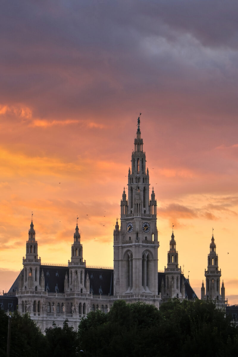 Wien Innere Stadt Altstadt Rathaus Heldenplatz Sonnenuntergang