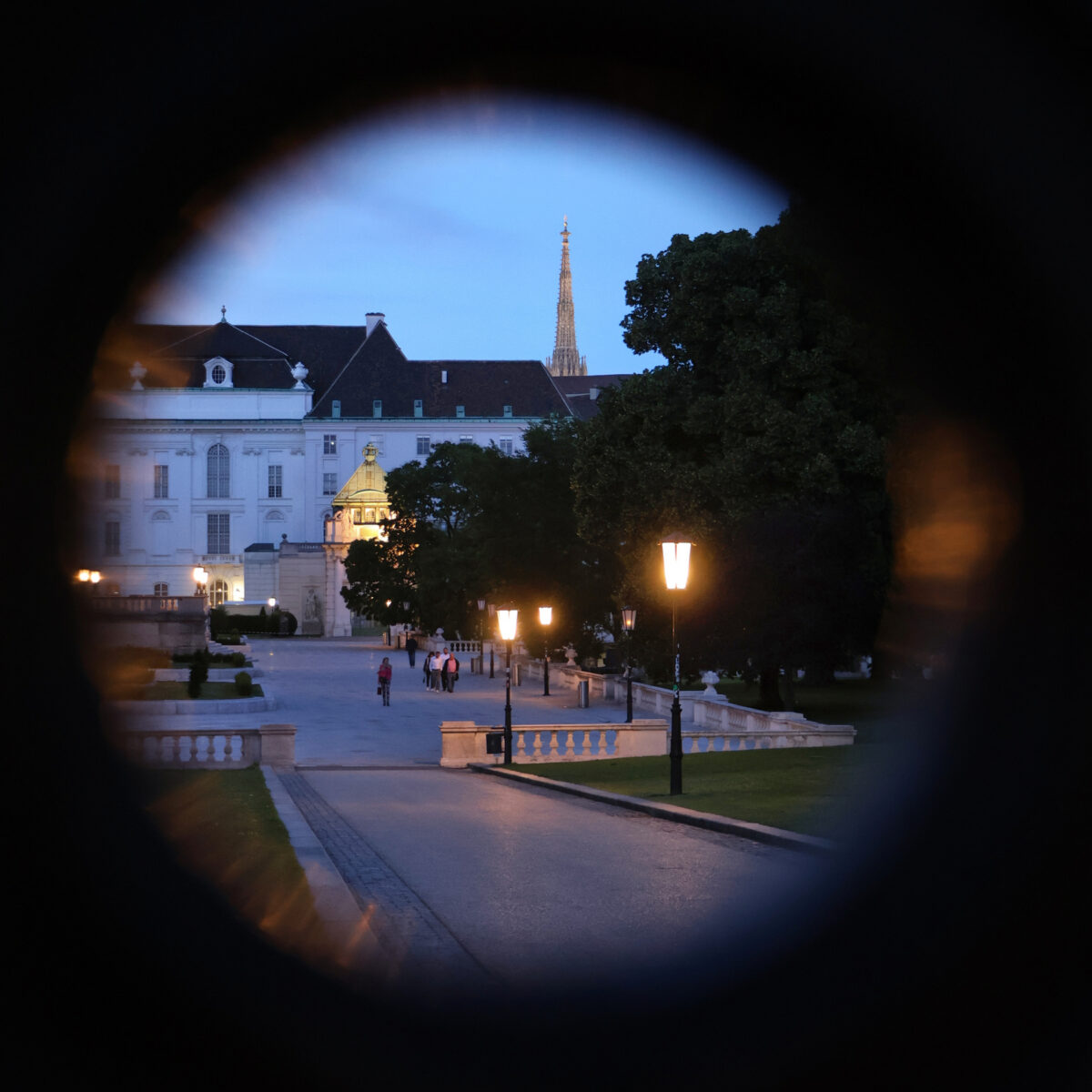 Wien Innere Stadt Altstadt Burggarten Hofburg Blaue Stunde Abends
