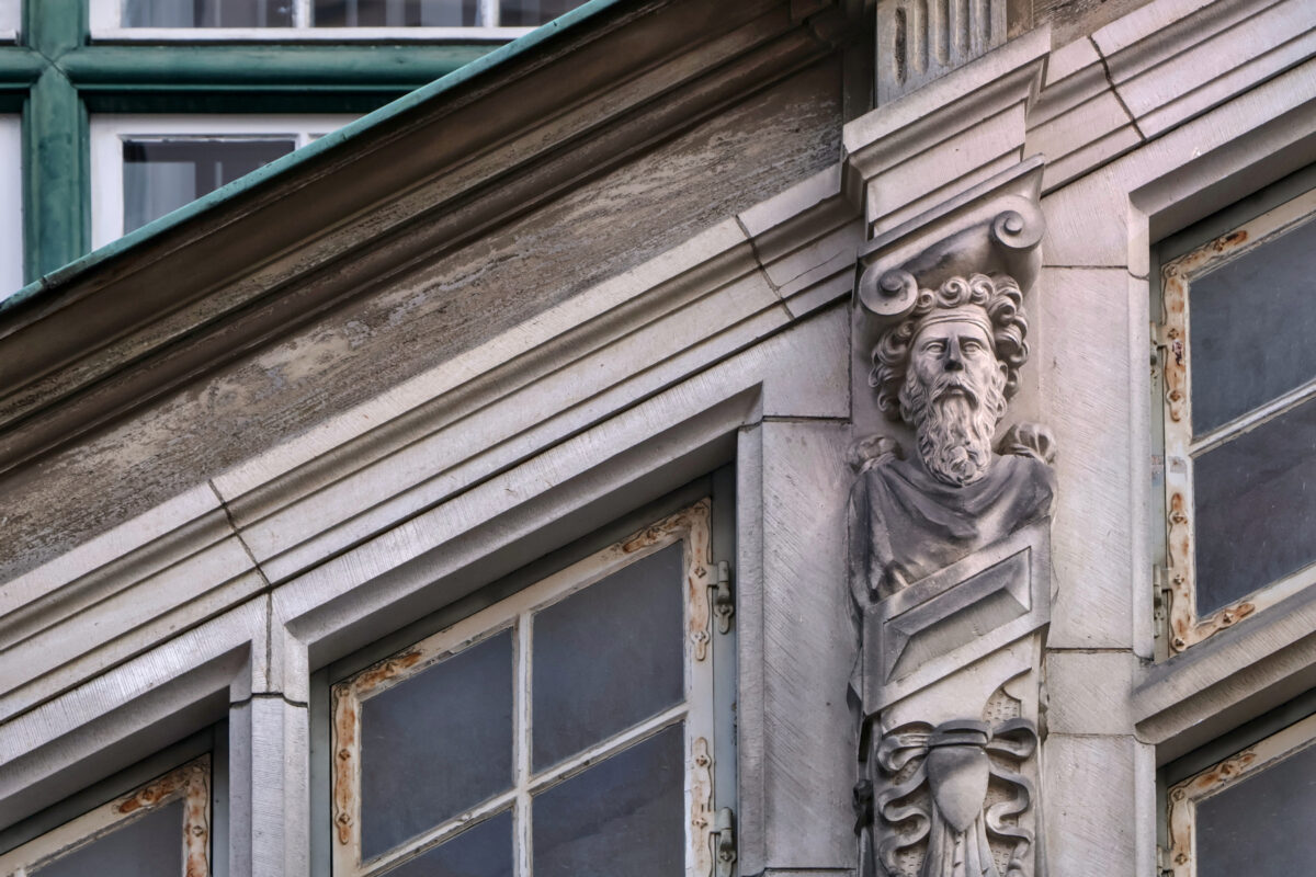 Lübeck Altstadt Historische Rathaustreppe Fassade Details