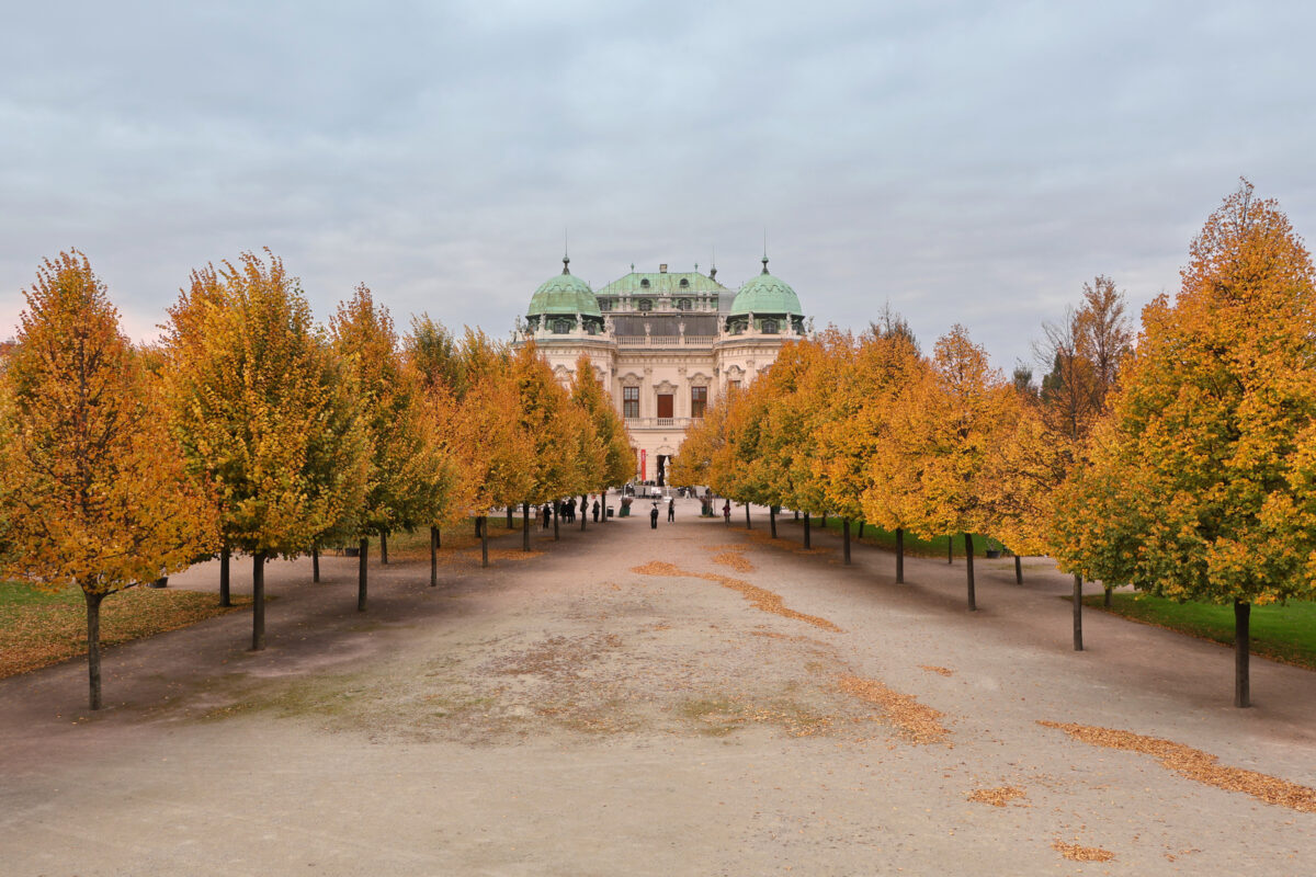 Wien Oberes Belvedere Schlosspark Herbst