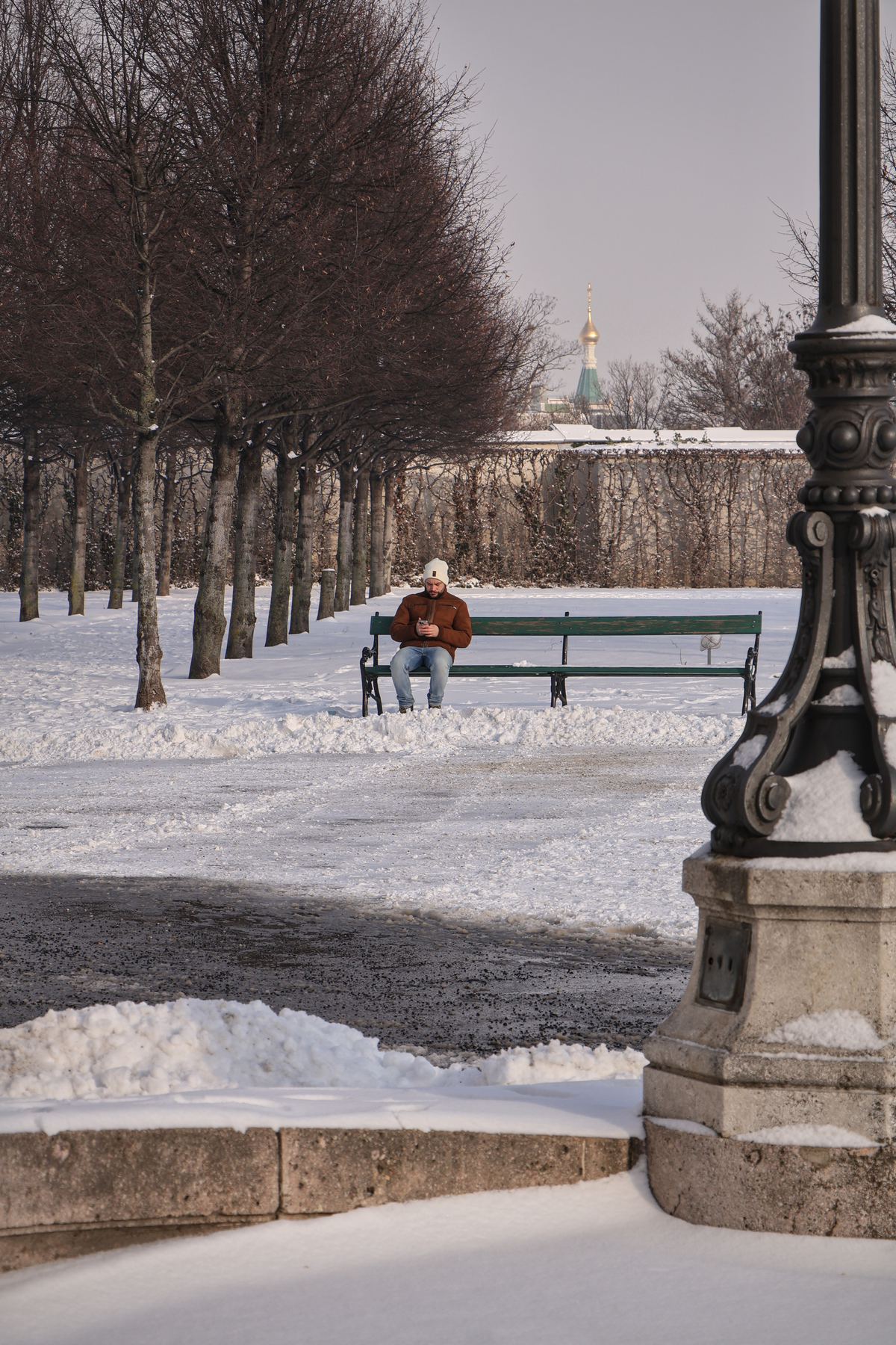 Wien Belvedere Park Winter Schnee