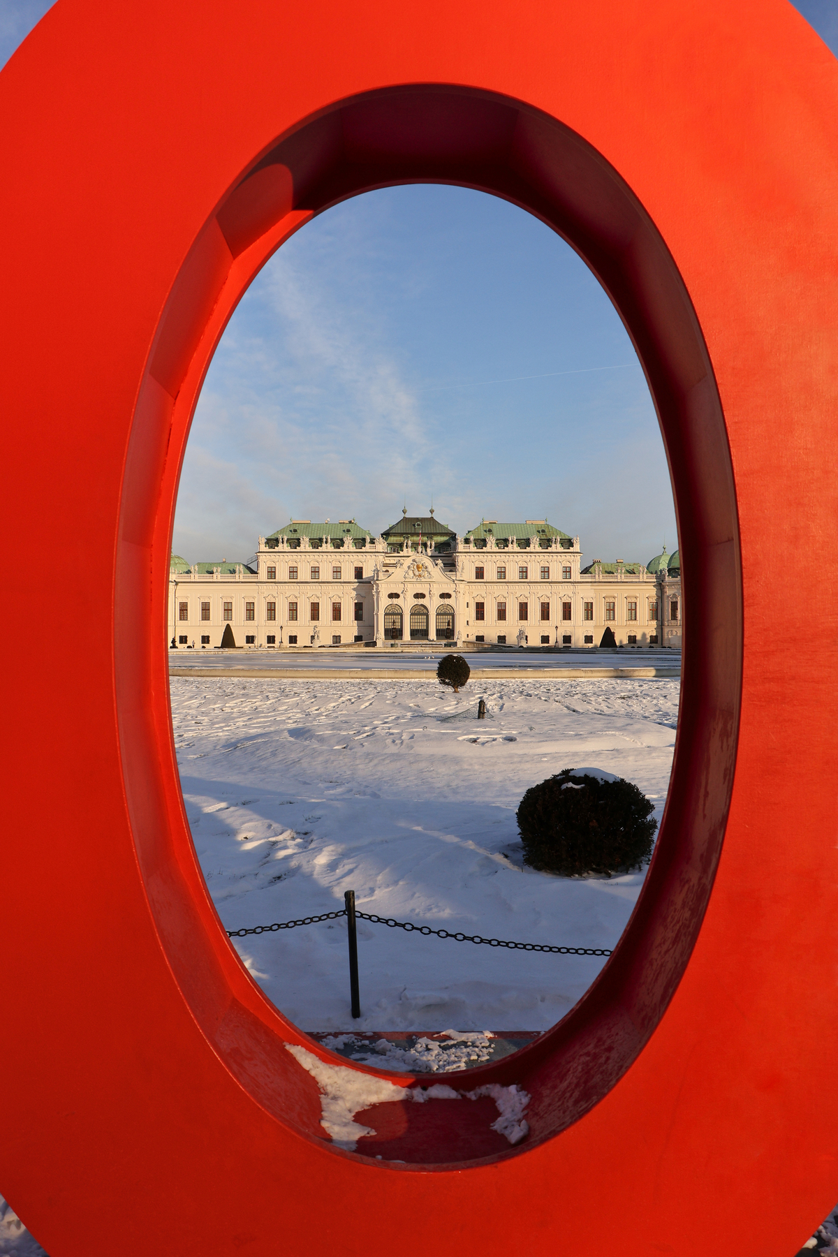 Wien Oberes Belvedere Winter Schnee