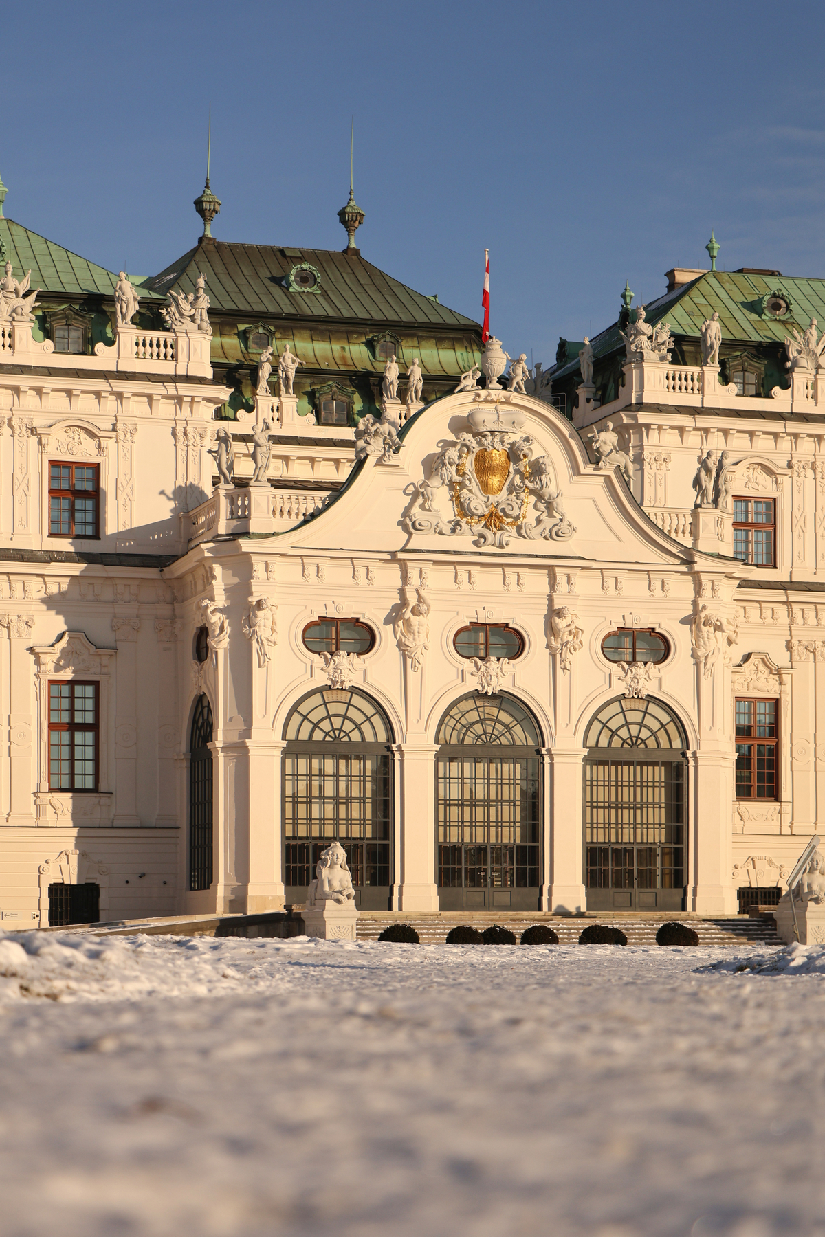 Wien Oberes Belvedere Winter Schnee