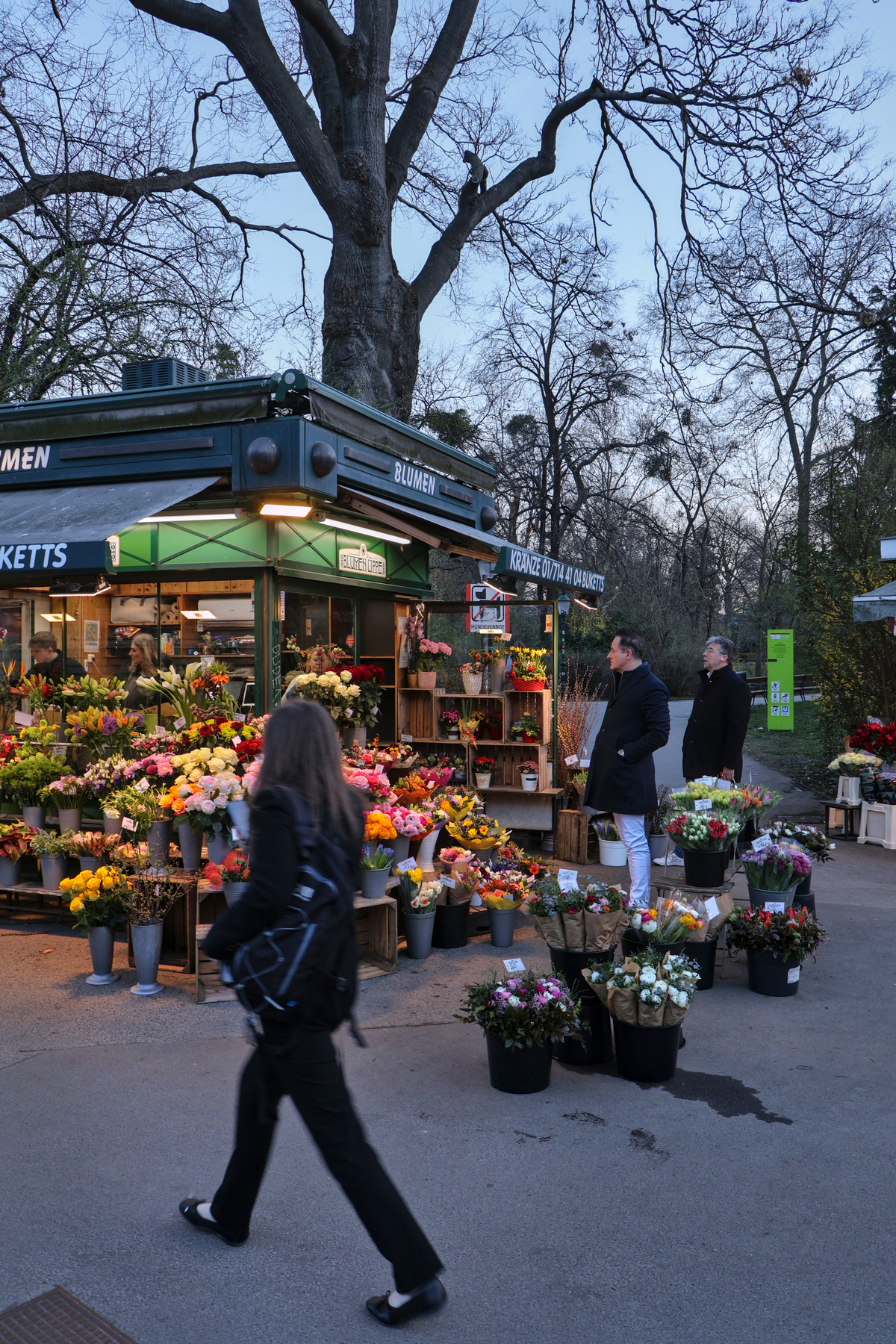 Wien Stadtpark Blumenstand Abends Blaue Stunde