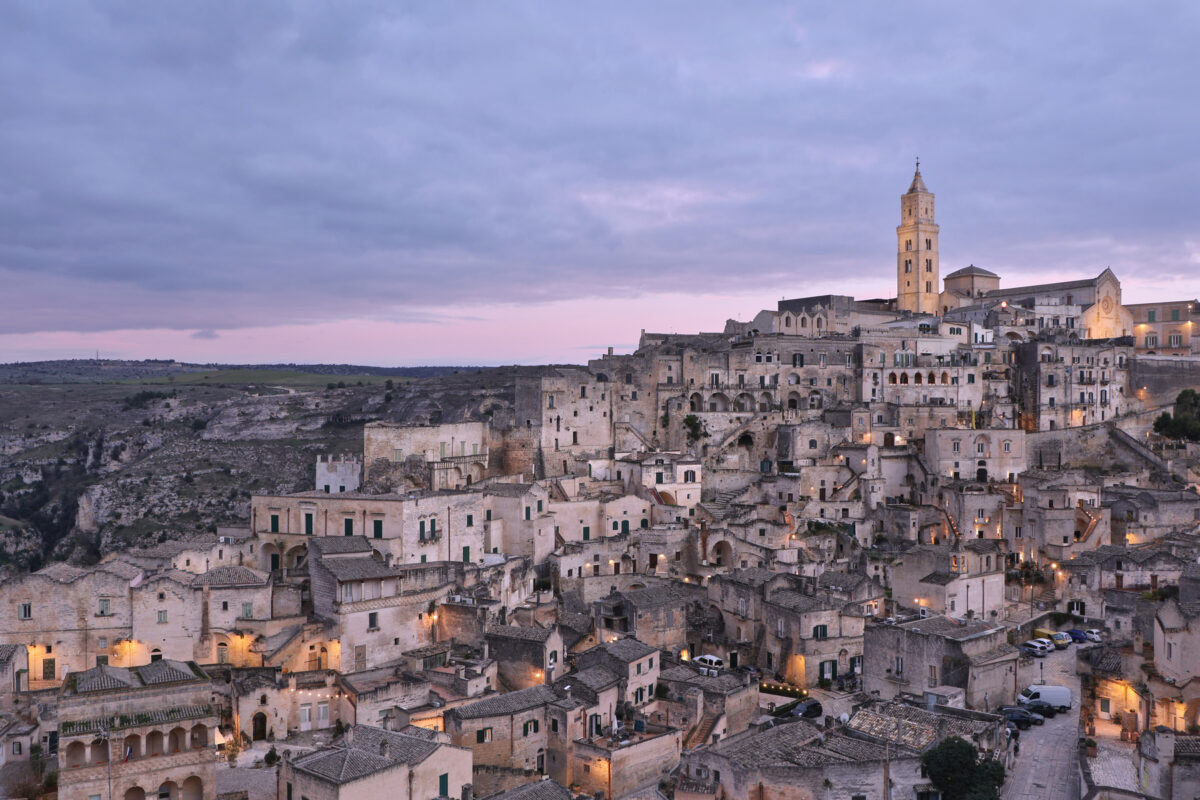 Matera Sonnenuntergang Ausblick auf die Altstadt