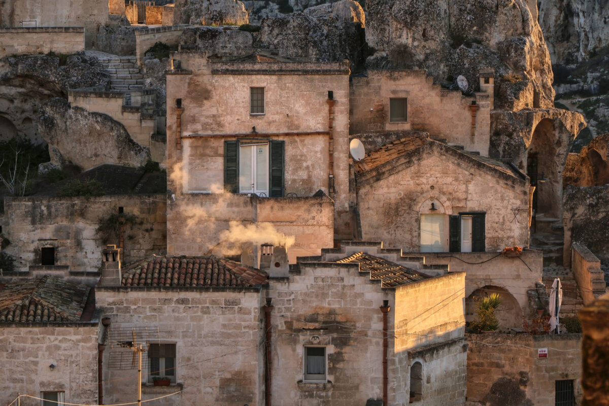 Sassi di Matera Sasso Caveoso Morgenlicht Goldene Stunde Details