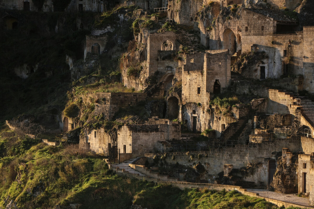 Sassi di Matera Sasso Caveoso Rione Casalnuovo Goldene Stunde Morgenlicht