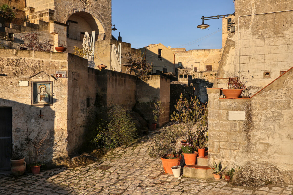 Sassi di Matera Sasso Caveoso im Morgenlicht