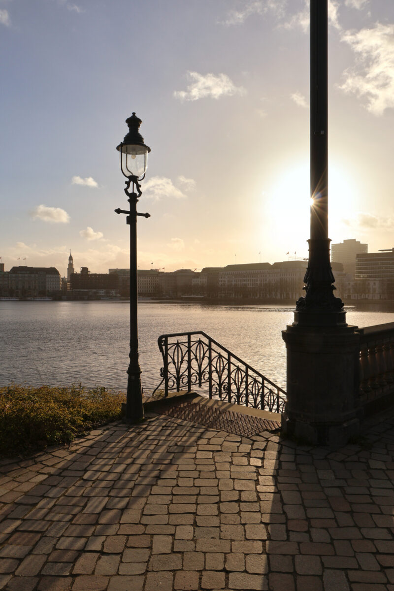 Hamburg Binnenalster Goldene Stunde