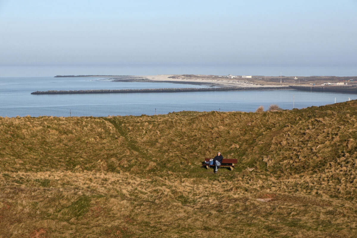 Helgoland Oberland Bank Ausblick auf Düne