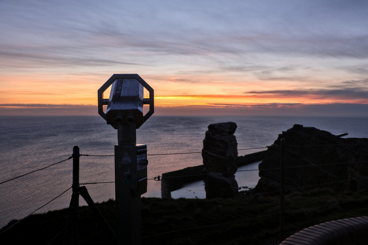 Helgoland Oberland Fernglas Lange Anna Steilklippen Sonnenuntergang