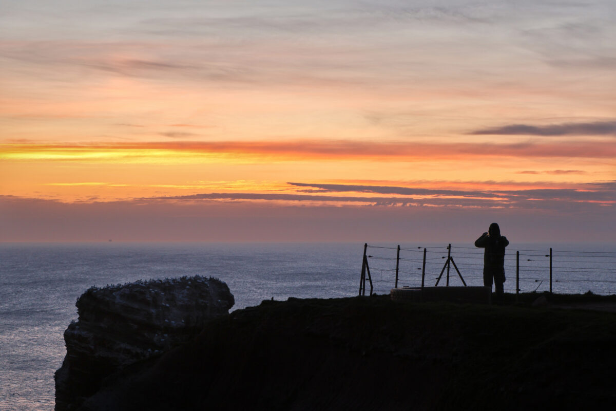 Helgoland Oberland Klippenrandweg Lange Anna Sonnenuntergang